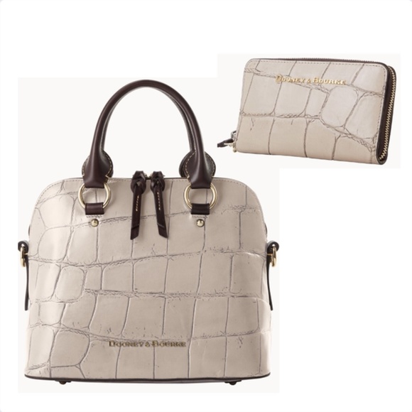 Dooney & Bourke Handbags - Dooney and Bourke Denison Cameron Satchel and Zip Around Phone Wristlet